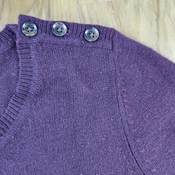 🐞Gap Plum Luxe Angora Rabbit Hair Blend Long Sleeve Sweater Medium - Picture 4 of 7